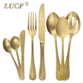 Многофункционален западен комплект прибори за хранене Огледало от неръждаема стомана/матово полиране Изключителни прибори за хранене 8 прибора Прибори за кухня