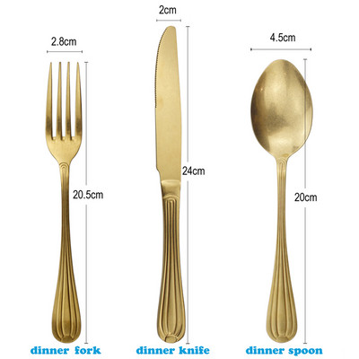 Многофункционален западен комплект прибори за хранене Огледало от неръждаема стомана/матово полиране Изключителни прибори за хранене 8 прибора Прибори за кухня