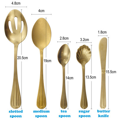 Многофункционален западен комплект прибори за хранене Огледало от неръждаема стомана/матово полиране Изключителни прибори за хранене 8 прибора Прибори за кухня