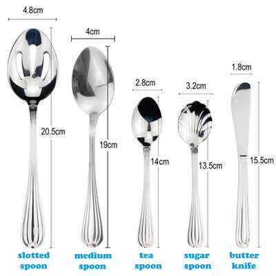 Многофункционален западен комплект прибори за хранене Огледало от неръждаема стомана/матово полиране Изключителни прибори за хранене 8 прибора Прибори за кухня