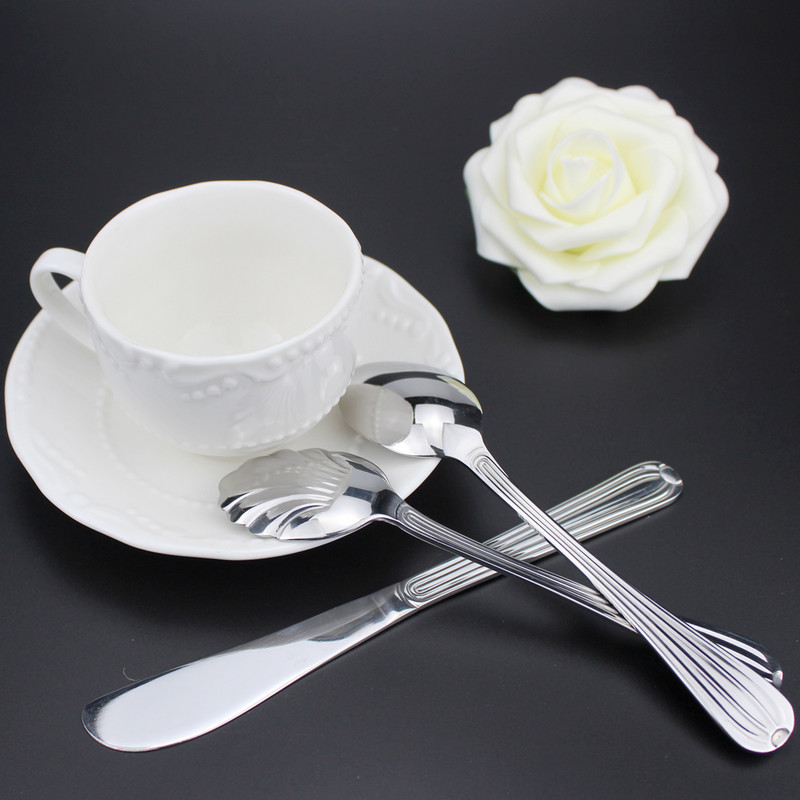 Многофункционален западен комплект прибори за хранене Огледало от неръждаема стомана/матово полиране Изключителни прибори за хранене 8 прибора Прибори за кухня