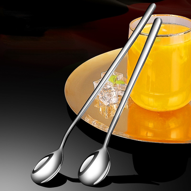 3db 304 rozsdamentes acél kanalak fagylalt kanalak hosszú nyelű kávéskanálok keverőkanalak konyhai edények