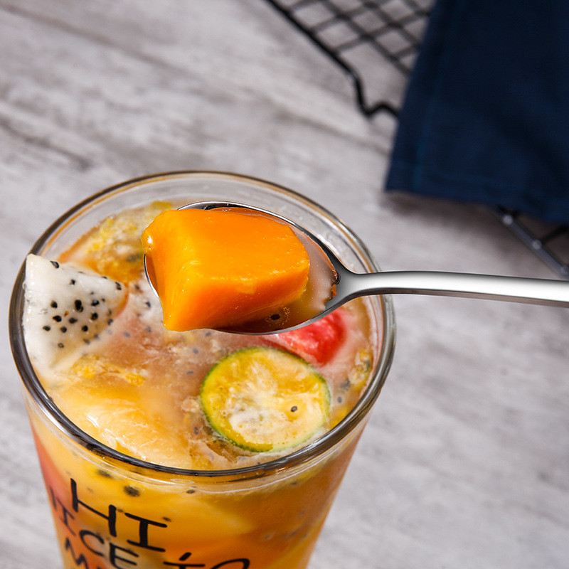 3db 304 rozsdamentes acél kanalak fagylalt kanalak hosszú nyelű kávéskanálok keverőkanalak konyhai edények