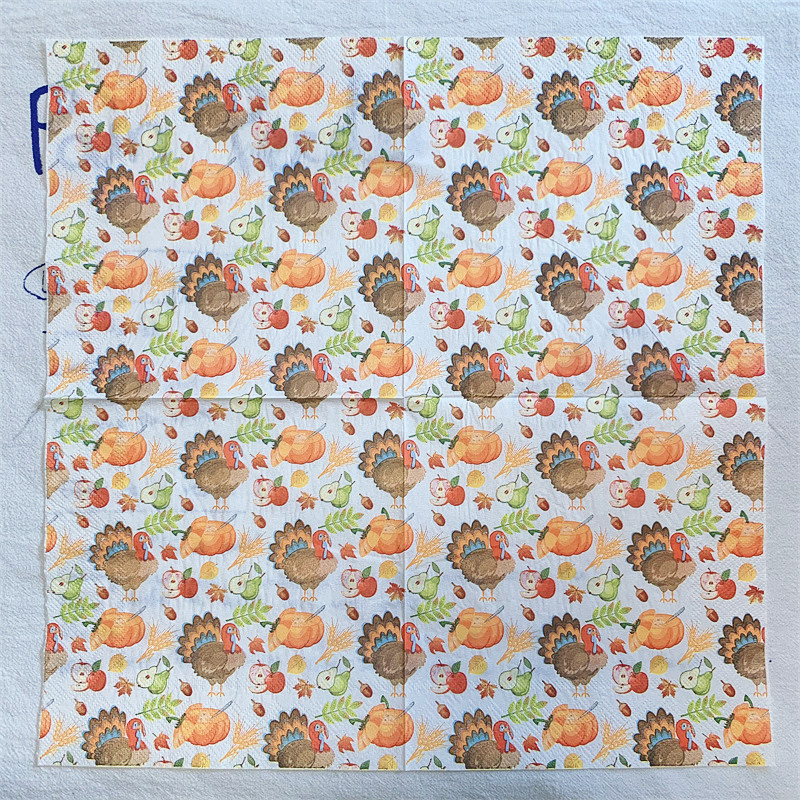 20gab/iepakojumā Pateicības dienas dekupāžas papīra salvetes Turcija ķirbju papīra salvetes ballīšu dekorēšanai Galda dekoru piederumi 10