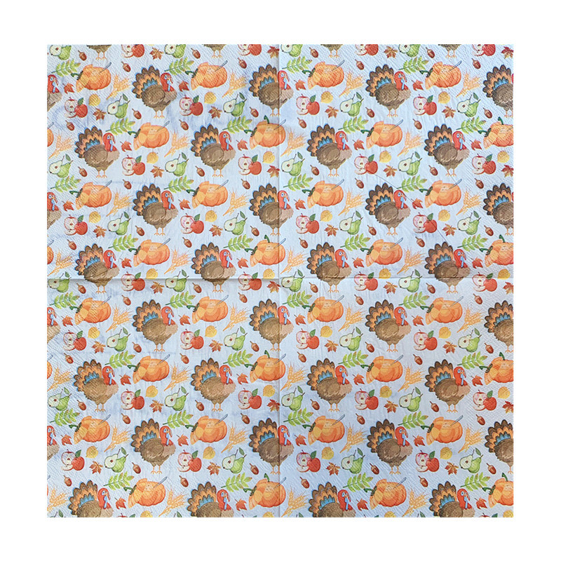 20gab/iepakojumā Pateicības dienas dekupāžas papīra salvetes Turcija ķirbju papīra salvetes ballīšu dekorēšanai Galda dekoru piederumi 10