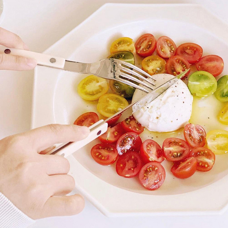 Jauna dizaina ABS roktura kniedes Dekorācijas trauki 4 vienā komplektā nerūsējošā tērauda spogulis, polish Ērts galda piederumi virtuvei