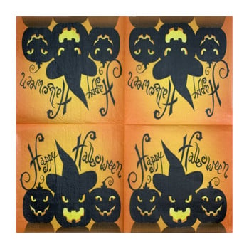 20 τεμ/συσκευασία Happy Halloween Ghastly Pumpkin Bat Decoupage Χαρτί τρόμου Χαρτί με θέμα χαρτί για διακόσμηση αποκριάτικου πάρτι