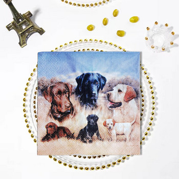 20 ΤΕΜ. Ποικιλία vintage χαρτοπετσέτες μιας χρήσης για σκύλους για ζώα Decoupage Υλικά χειροτεχνίας για έπιπλα Χαρτί χριστουγεννιάτικη διακόσμηση