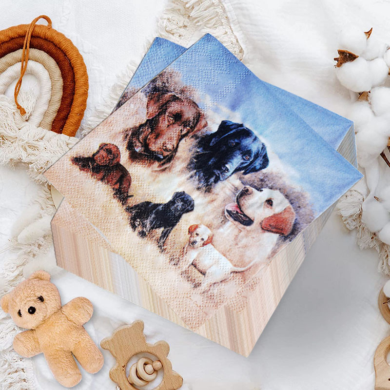 20GAB Asorti vintage kaķu suņu vienreizējās lietošanas salvetes Dzīvnieku dekupāžas materiāli Amatniecība mēbelēm salvešu papīrs Ziemassvētku dekors