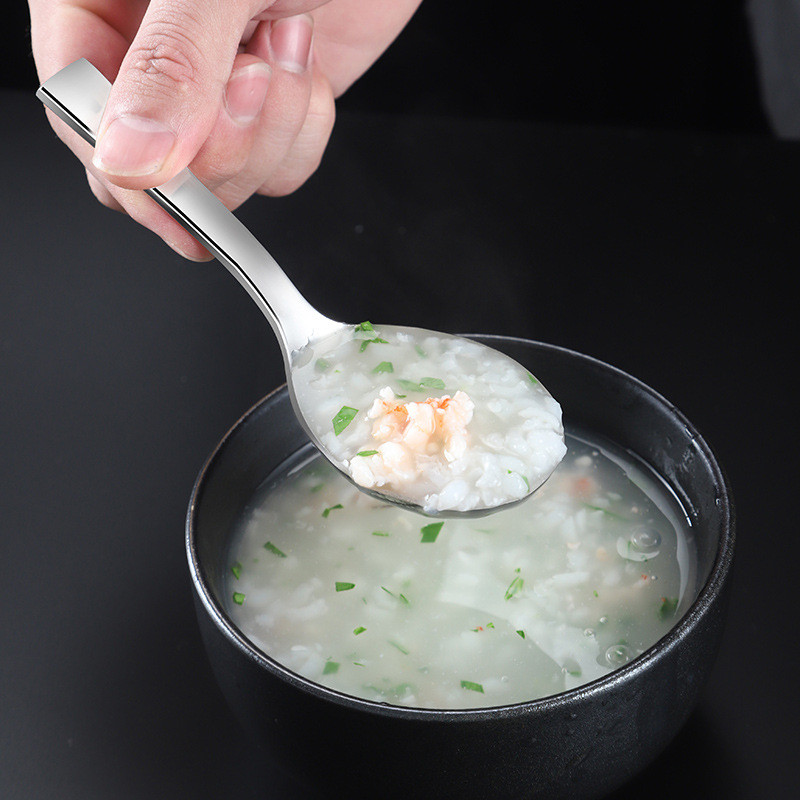 316 Nerūsējošā tērauda karote apaļas galvas zupas karotes maltīte vakariņas kauss tējkarote Mājas galda piederumi Virtuves gatavošanas piederumi