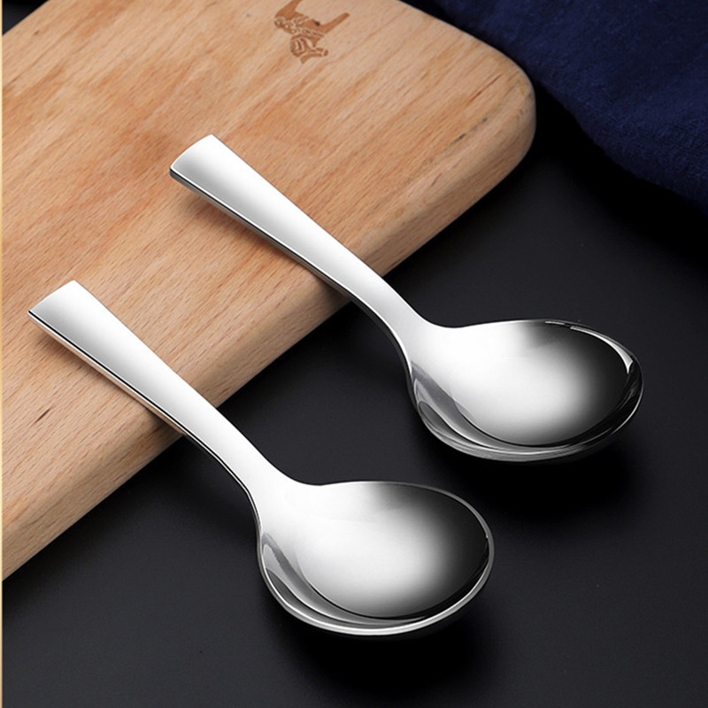 316 Nerūsējošā tērauda karote apaļas galvas zupas karotes maltīte vakariņas kauss tējkarote Mājas galda piederumi Virtuves gatavošanas piederumi