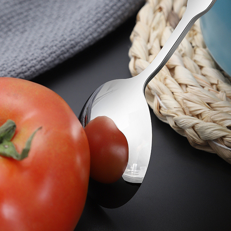 316 Nerūsējošā tērauda karote apaļas galvas zupas karotes maltīte vakariņas kauss tējkarote Mājas galda piederumi Virtuves gatavošanas piederumi