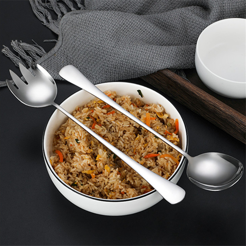 304 rozsdamentes acél svédasztalos kanál szűrőszűrő salátavillák nagy ramen leves merőkanál Kanalak Konyhai edények Konyhai edények