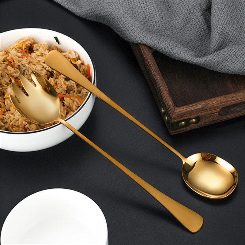 304 rozsdamentes acél svédasztalos kanál szűrőszűrő salátavillák nagy ramen leves merőkanál Kanalak Konyhai edények Konyhai edények