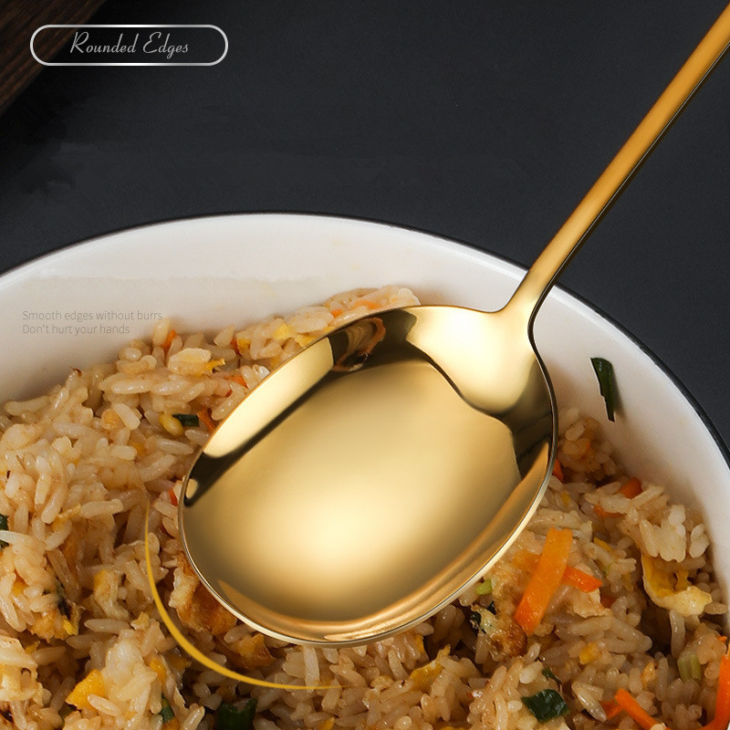 304 rozsdamentes acél svédasztalos kanál szűrőszűrő salátavillák nagy ramen leves merőkanál Kanalak Konyhai edények Konyhai edények