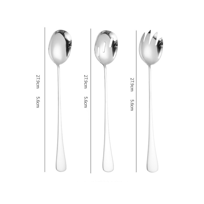 304 rozsdamentes acél svédasztalos kanál szűrőszűrő salátavillák nagy ramen leves merőkanál Kanalak Konyhai edények Konyhai edények