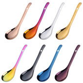 304 Nerūsējošā tērauda zupas karote Daudzkrāsaina biezināta rīsu karote, garš kāts ar caurumiem Lieli virtuves galda piederumi