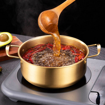 Корейски съдове за готвене тенджера с юфка Голям гювеч за супа Голям капак за готвене от неръждаема стомана