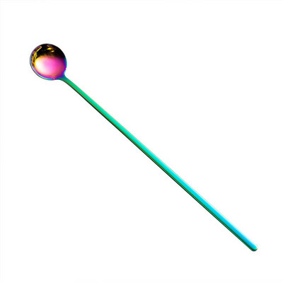 Nerūsējošā tērauda maisīšanas karote Krāsaina maisīšanas karote ar garu rokturi kafijas karote tējkarote kafijas saldējuma kokteiļa ledus tējai