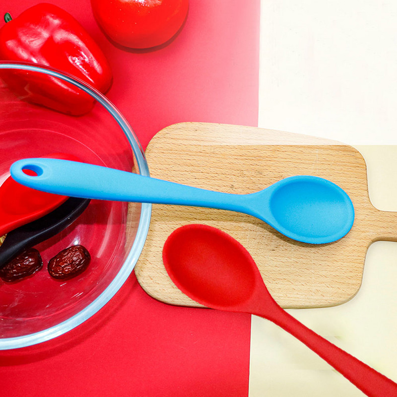 Lingură de silicon Lingură mare de amestecare din silicon Lingură de silicon pentru supă Oală de amestecare de bucătărie Instrument de gătit