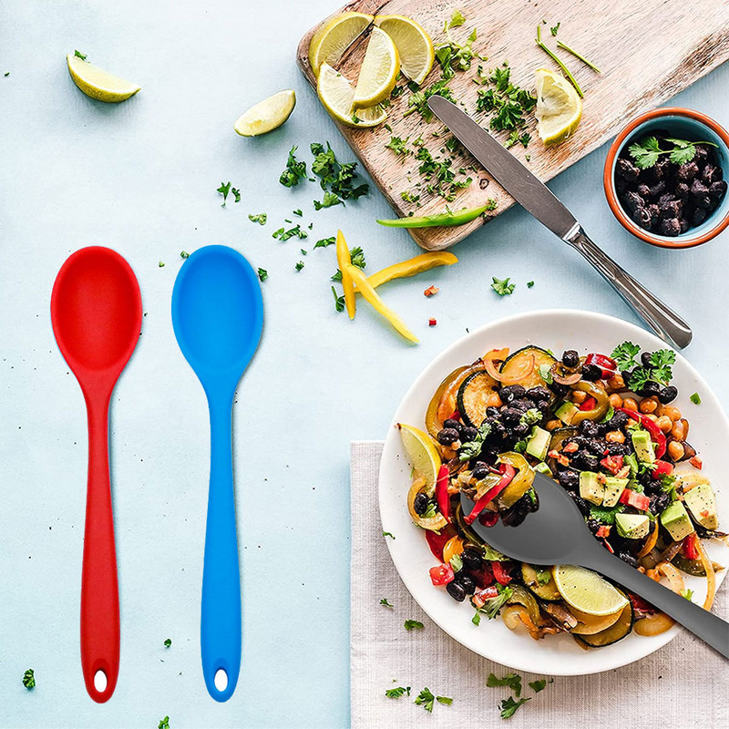 Lingură de silicon Lingură mare de amestecare din silicon Lingură de silicon pentru supă Oală de amestecare de bucătărie Instrument de gătit