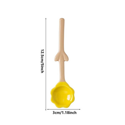 Mini tulpju keramikas ziedu karotes deserta kafijas piena maisīšanas karote ar garu kātu Mājas ballīšu galda piederumi