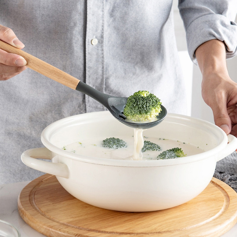 Virtuves zupas karote Silikona nepiedegoša noplūde Lāpsta Virtuves piederumi Mājsaimniecības galda piederumi Virtuves piederumi Ikdienas vakariņas