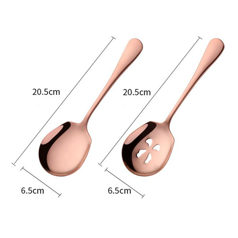 Nerūsējošā tērauda lietderības karote, sabiezināta daudzfunkcionāla pašapkalpošanās porciju karotes, lielas noplūdes lāpstiņas virtuves rīki