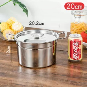 Levesfazék rozsdamentes acél edény Bográcsleves otthoni indukciós edény fedéllel Zsírtartály Fűszertartály Miso Instant Pot Konyha