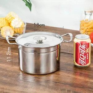 Levesfazék rozsdamentes acél edény Bográcsleves otthoni indukciós edény fedéllel Zsírtartály Fűszertartály Miso Instant Pot Konyha