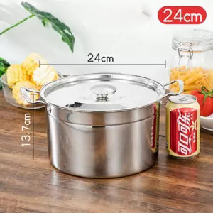 Levesfazék rozsdamentes acél edény Bográcsleves otthoni indukciós edény fedéllel Zsírtartály Fűszertartály Miso Instant Pot Konyha