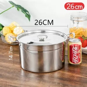 Levesfazék rozsdamentes acél edény Bográcsleves otthoni indukciós edény fedéllel Zsírtartály Fűszertartály Miso Instant Pot Konyha
