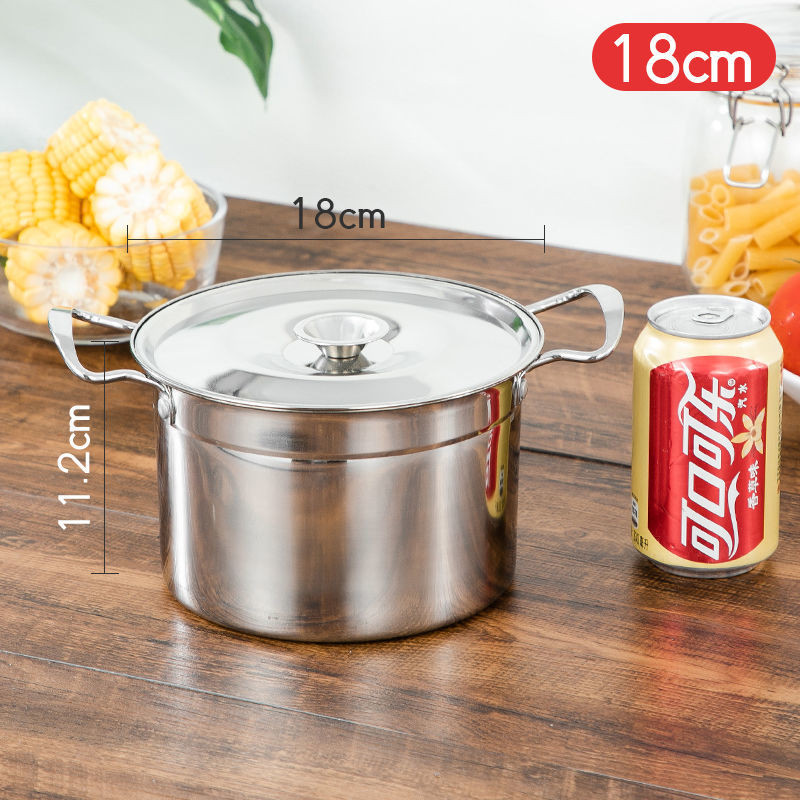 Levesfazék rozsdamentes acél edény Bográcsleves otthoni indukciós edény fedéllel Zsírtartály Fűszertartály Miso Instant Pot Konyha