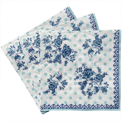 20 gab Tīras koksnes celulozes, vienas puses drukas salvete ballīšu piederumi Krāsu drukas salvetes, mīkstas un krāsainas