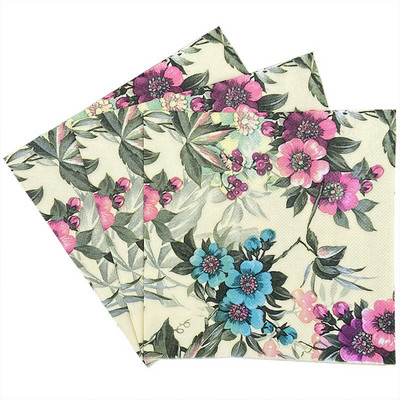 20 gab Tīras koksnes celulozes, vienas puses drukas salvete ballīšu piederumi Krāsu drukas salvetes, mīkstas un krāsainas