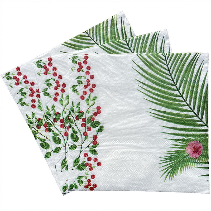 20 gab Tīras koksnes celulozes, vienas puses drukas salvete ballīšu piederumi Krāsu drukas salvetes, mīkstas un krāsainas