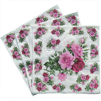 20 бр. Салфетки за еднократна употреба Салфетки от дървесна маса Цветен печат Кърпички за лице Квадратни кърпички Хотел Ресторант Многоцветно парти