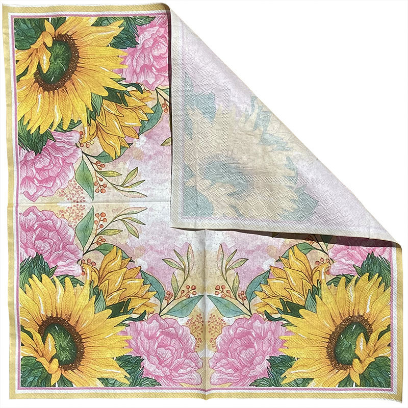 20 бр. Салфетки за еднократна употреба Салфетки от дървесна маса Цветен печат Кърпички за лице Квадратни кърпички Хотел Ресторант Многоцветно парти