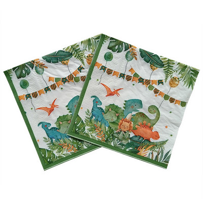 20 db/csomag Decoupage Animal Party Virágos Papírszalvéták Kétrétegű Fa cellulózpapír Elegáns törlőkendők Esküvői Party dekorációhoz