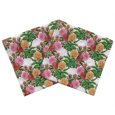 20 db/csomag Decoupage Animal Party Virágos Papírszalvéták Kétrétegű Fa cellulózpapír Elegáns törlőkendők Esküvői Party dekorációhoz