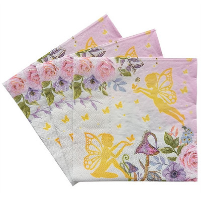 20 db/csomag Decoupage Animal Party Virágos Papírszalvéták Kétrétegű Fa cellulózpapír Elegáns törlőkendők Esküvői Party dekorációhoz