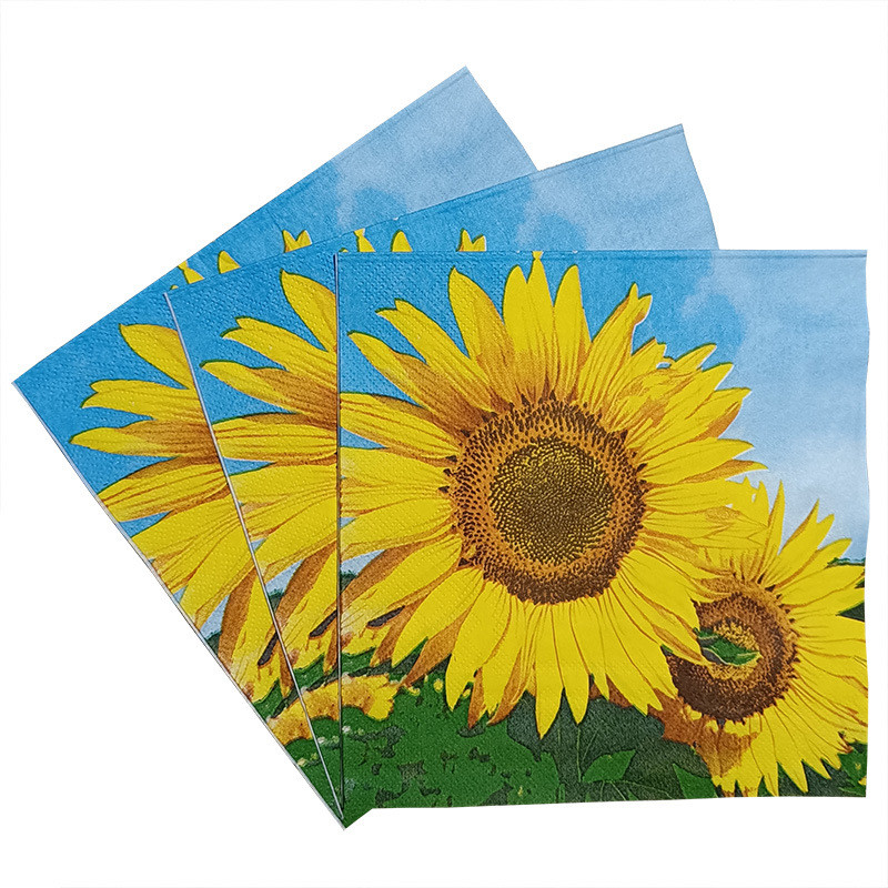 20 db/csomag Decoupage Animal Party Virágos Papírszalvéták Kétrétegű Fa cellulózpapír Elegáns törlőkendők Esküvői Party dekorációhoz