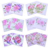 20 τμχ/ παρτίδα υπέροχο Έγχρωμο λουλούδι Χαρτοπετσέτες Ντεκουπάζ γάμου Χάρτινες πετσέτες για χαρούμενα γενέθλια Διακόσμηση προμήθειες