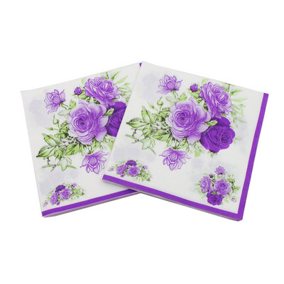 20 τμχ/ παρτίδα υπέροχο Έγχρωμο λουλούδι Χαρτοπετσέτες Ντεκουπάζ γάμου Χάρτινες πετσέτες για χαρούμενα γενέθλια Διακόσμηση προμήθειες