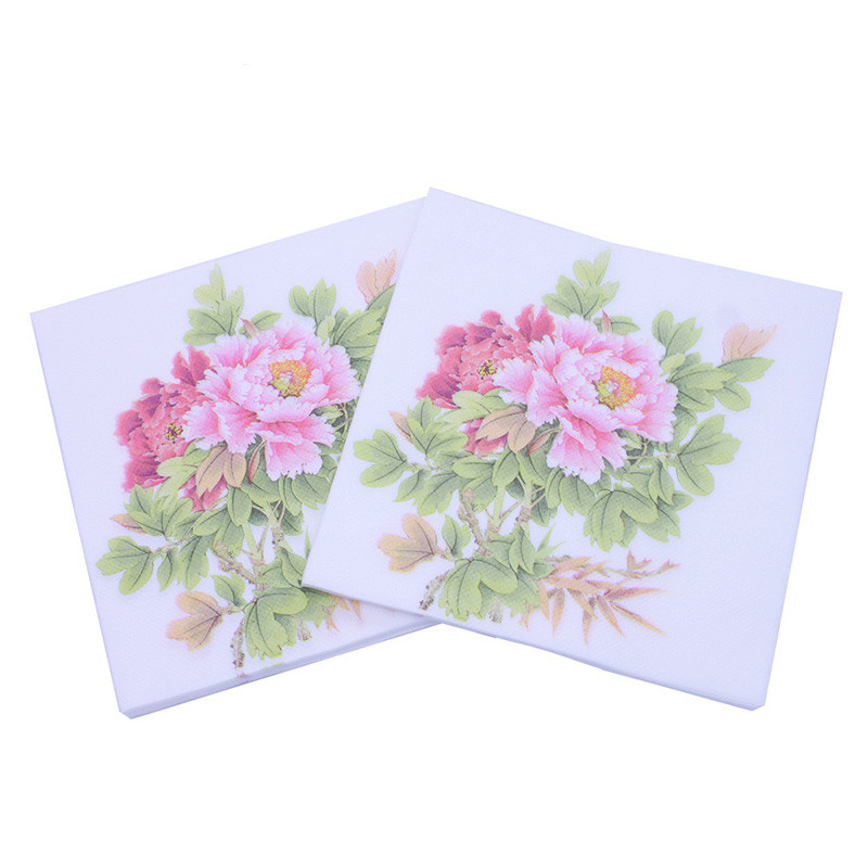 20 τμχ/ παρτίδα υπέροχο Έγχρωμο λουλούδι Χαρτοπετσέτες Ντεκουπάζ γάμου Χάρτινες πετσέτες για χαρούμενα γενέθλια Διακόσμηση προμήθειες