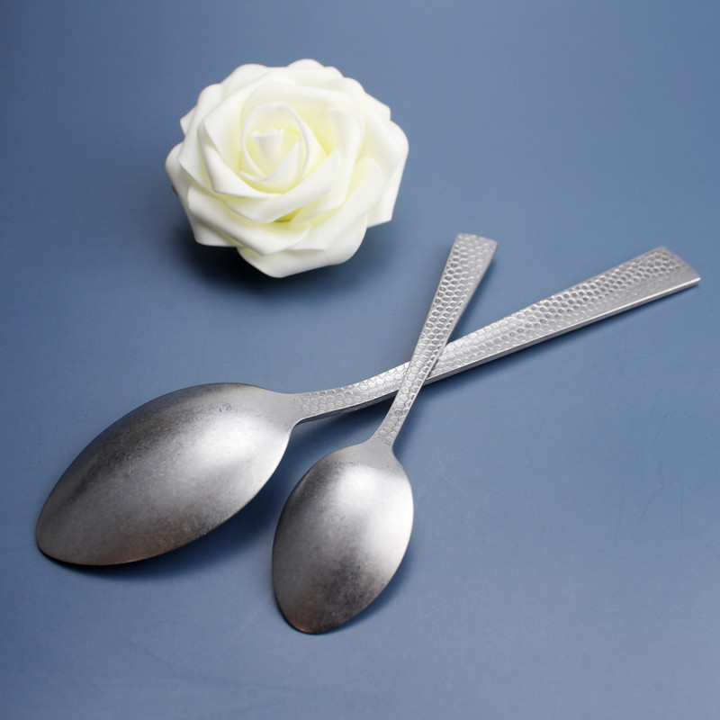 LUCF Matte Heksagonalni uzorak u starinskom stilu Western pribor za jelo od nehrđajućeg čelika Formalno vintage posuđe Osjetljivo posuđe za kuhinju