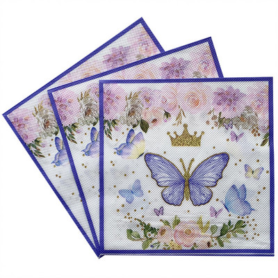 Nou 20 buc./pachet Coroana fluture Decoupage Lemn Celuloza Șervețele din hârtie Șervețele vintage Decorațiuni pentru petreceri de nuntă Ofertă caldă