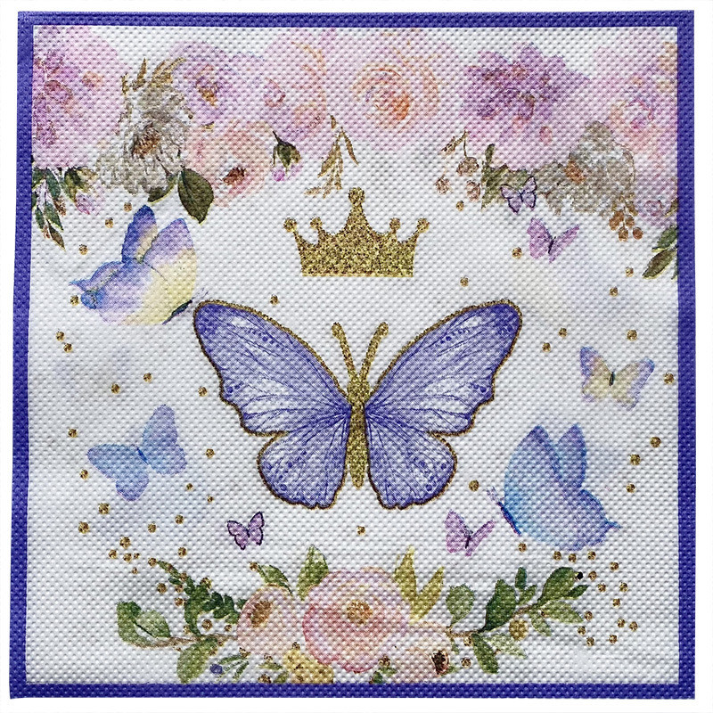 Jauni 20 gab./iepakojumā Crown Butterfly dekupāžas koka celulozes papīra salvetes vintage salvetes kāzu ballīšu dekorācijas karstā izpārdošana