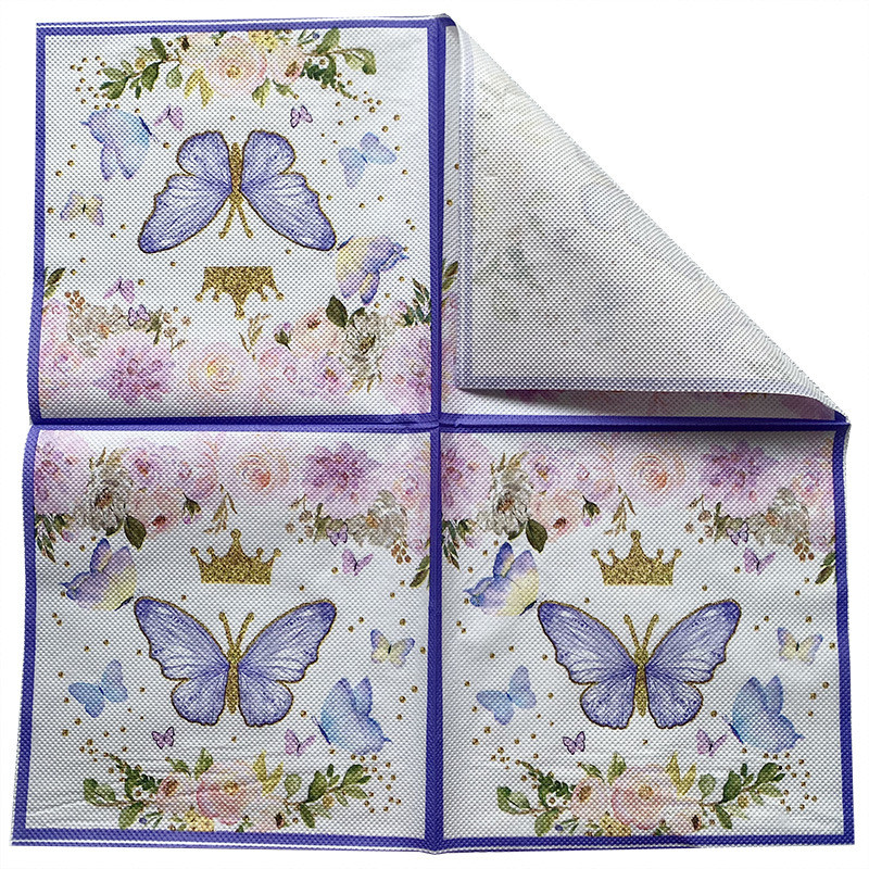 Jauni 20 gab./iepakojumā Crown Butterfly dekupāžas koka celulozes papīra salvetes vintage salvetes kāzu ballīšu dekorācijas karstā izpārdošana
