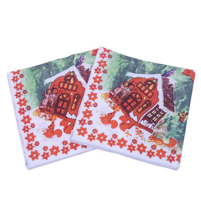 20db/tétel Új stílusú kreatív nyomtatott Aranyos karácsonyi papírszalvéták boldog karácsonyi partihoz dekoráció és kellékek